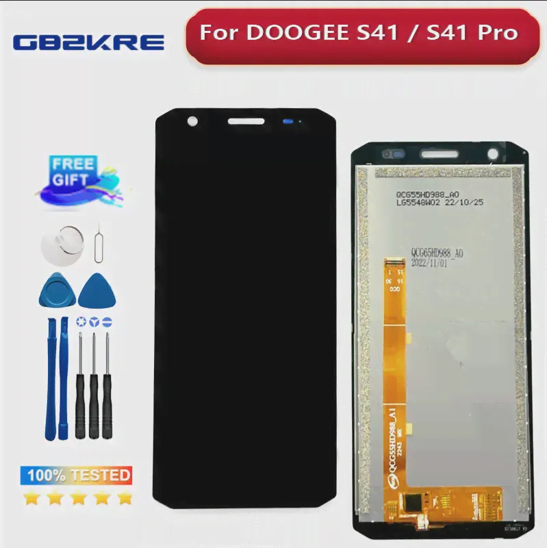 5,5 "Для DOOGEE S41/S41 Pro Замена ЖК-дисплея и сенсорного экрана Хорошо протестирована Для Doogee S 41 Pro ЖК-экран + клей