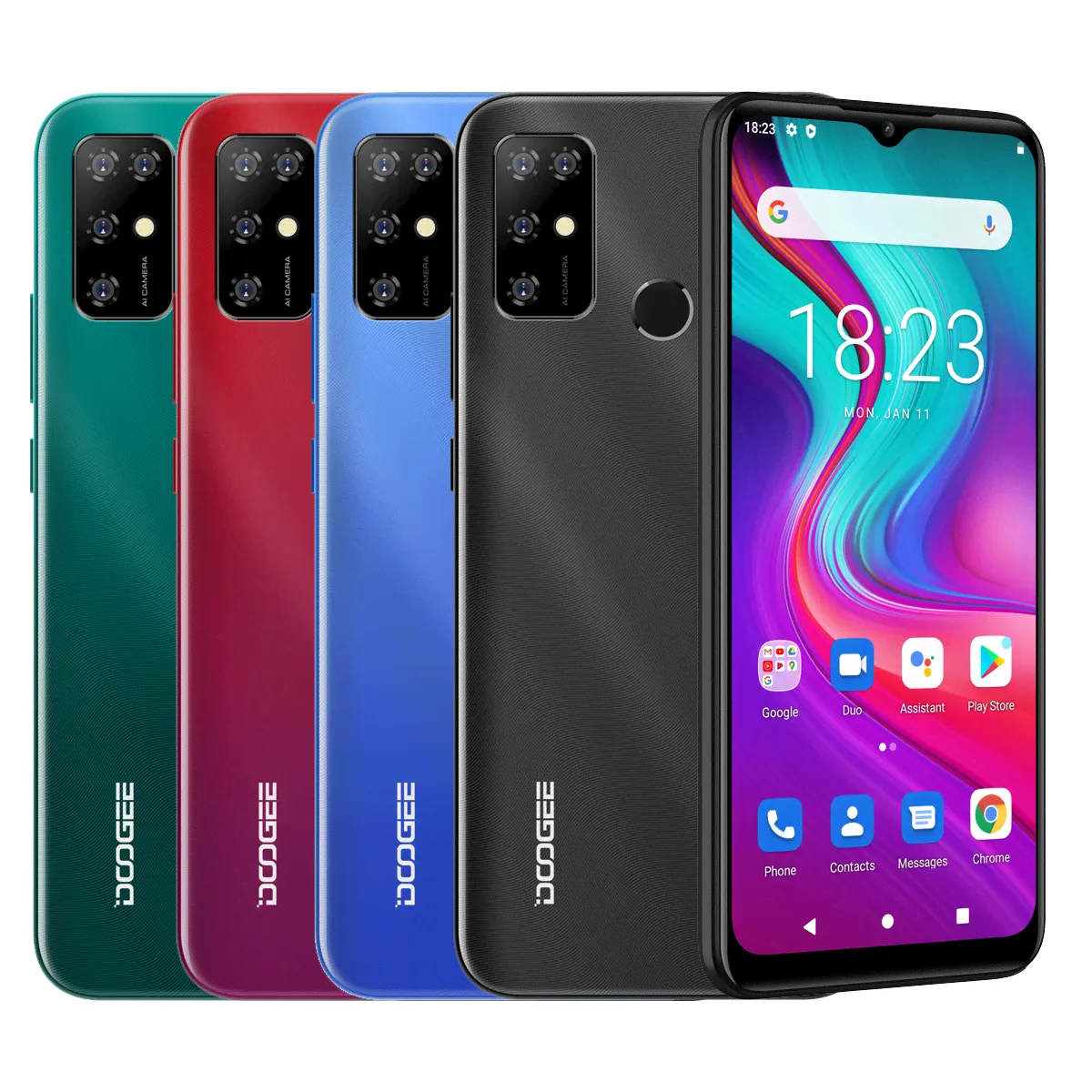DOOGEE X96 Global Version 6.52 inch HD+ Waterdrop Screen 2GB 32GB 5400mAh Android 11 GO SC9863A 8MP AI Quad Camera Octa Core 4G Smartphone-0
